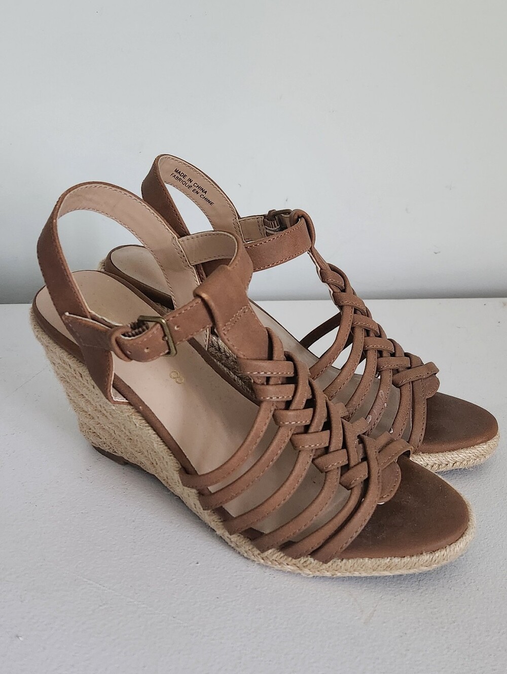 New Joe Fresh Tan Woven Espadrille Wedge Sandals - Picture 2 of 7